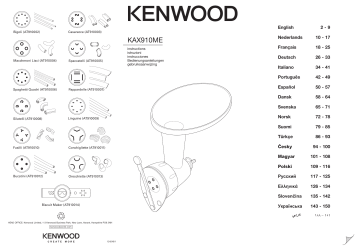 Manuel du propriétaire | Kenwood KAX92.A0ME Filière Owner's Manual | Fixfr