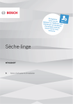 Bosch WTH83003FF S&egrave;che linge pompe &agrave; chaleur Owner's Manual