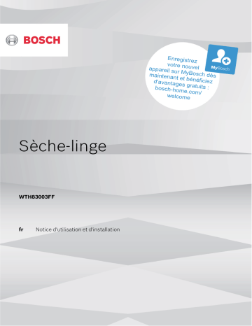 Manuel du propriétaire | Bosch WTH83003FF Sèche linge pompe à chaleur Owner's Manual | Fixfr
