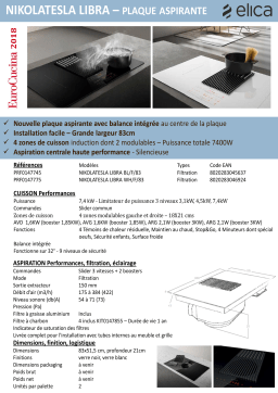 Elica NIKOLATESLA LIBRA WH/F/83 Table induction aspirante Product fiche