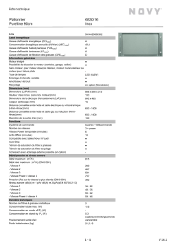 Novy PURE' LINE hotte plafond 6830 Plafonnier Groupe filtrant Product fiche