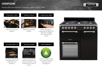 Product information | Leisure CK90F324K Piano de cuisson mixte Product fiche | Fixfr