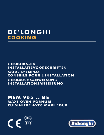 Owner's manual | DeLonghi MEM965BA Piano de cuisson mixte Manuel du propriétaire | Fixfr