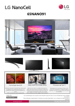 LG NanoCell 65NANO916 2020 TV LED Product fiche