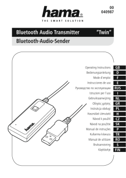 Hama audio Bluetooth pour 2 ecouteurs Adaptateur bluetooth Manuel du propriétaire