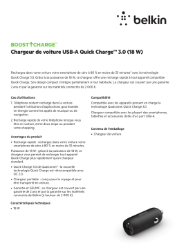 Belkin 18W USB-A noir Chargeur allume-cigare Product fiche