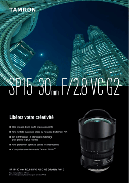 Tamron SP 15-30 mm DI VC USD G2 Nikon Objectif pour Reflex Owner's Manual