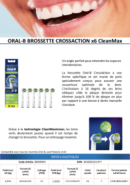 Oral-B Cross Action x6 Clean max Brossette dentaire Product fiche