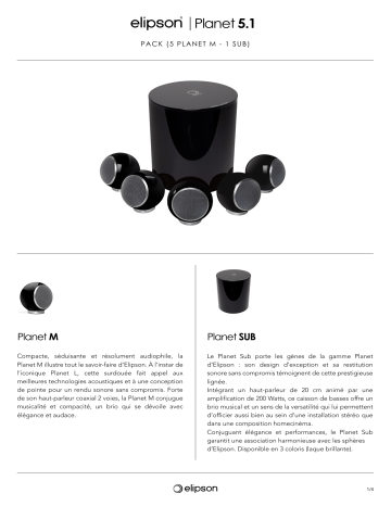Product information | Elipson Planet M 5.1 Noir Pack enceinte Home Cinéma Product fiche | Fixfr