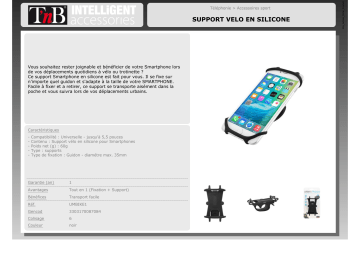 Product information | TNB Pour vélo/trottinette Support smartphone Product fiche | Fixfr