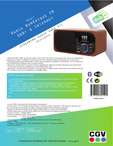 Product information | CGV DR10i+ Radio numérique Product fiche | Fixfr