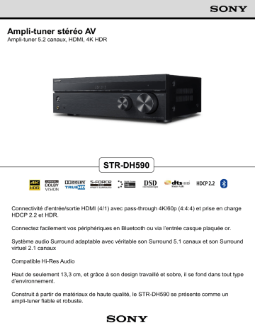Product information | Sony STRDH590 Ampli Home Cinema Product fiche | Fixfr