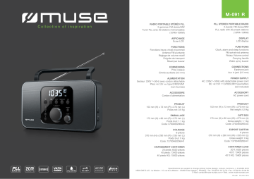 Product information | Muse M-091 R noir Radio analogique Product fiche | Fixfr