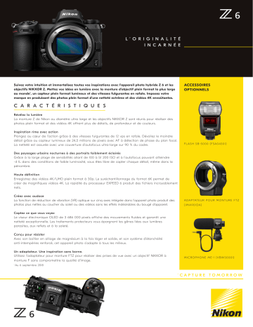 Product information | Nikon Z6 + Z 24-70mm f.4 S Appareil photo Hybride Manuel utilisateur | Fixfr
