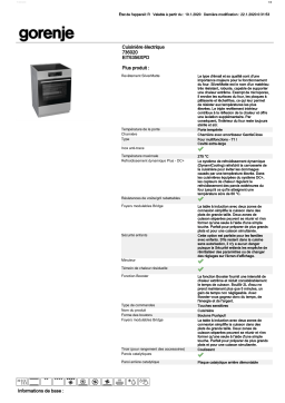 Gorenje EIT6356XPD Cuisinière induction Manuel utilisateur