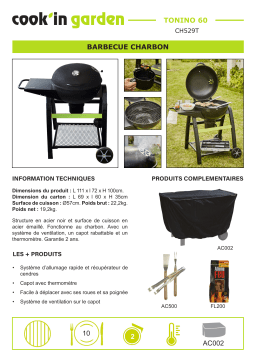 Cook'in Garden TONINO 60 Barbecue charbon Product fiche