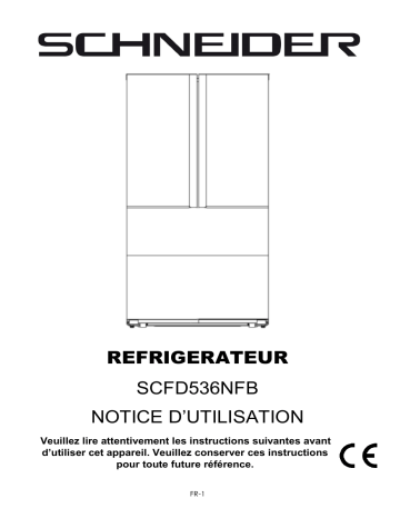 Manuel du propriétaire | Schneider SCFD536NFB Réfrigérateur multi portes Owner's Manual | Fixfr