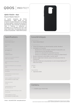 Qdos Xiaomi Redmi Note 9 noir Coque Product fiche