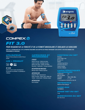 Product information | Compex FIT 3.0 Appareil électrostimulation Product fiche | Fixfr