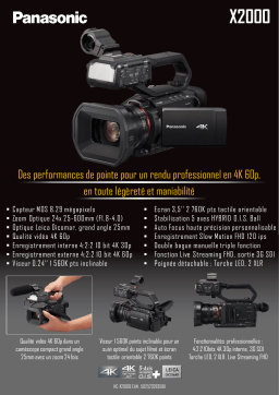 Panasonic HC-X2000E Caméscope Product fiche