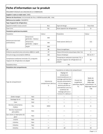 Product information | Smeg FAB10RPK5 Réfrigérateur 1 porte Product fiche | Fixfr
