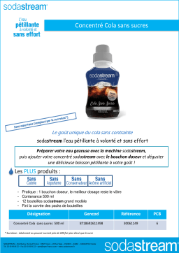 Sodastream COLA ss sucre 500ml Concentré Product fiche