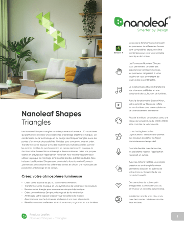 Product information | Nanoleaf Shapes Triangles Kit -15PK Panneaux lumineux Product fiche | Fixfr