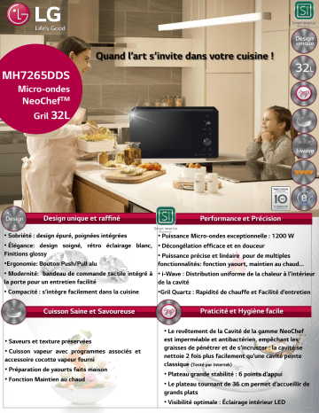 Product information | LG MH7265DDS Micro ondes gril Product fiche | Fixfr