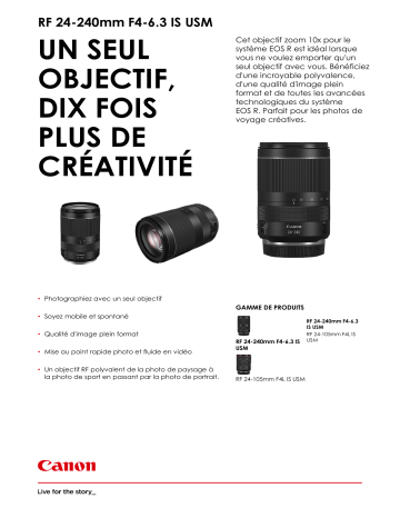Product information | Canon EW-78F pour RF 24-240mm F/4-6.3 L IS USM Pare-soleil Product fiche | Fixfr