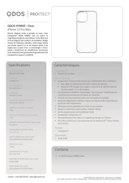 Qdos iPhone 12 Pro Max Hybrid transparent Coque Product fiche