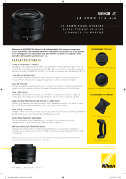 Nikon NIKKOR Z 24-50mm f/4-6.3 Objectif pour Hybride Plein Format Manuel utilisateur