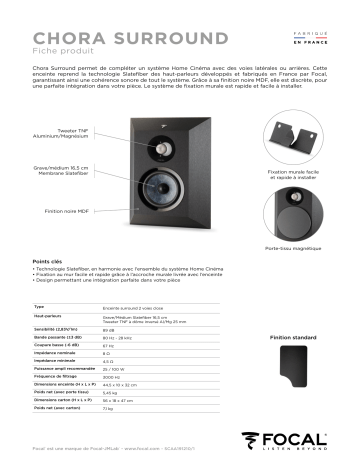 Product information | Focal Chora Surround Noire Kit enceinte surround Product fiche | Fixfr