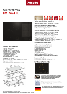 Miele KM 7474 FL Table induction connectée Owner's Manual