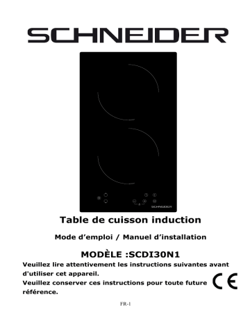 Manuel du propriétaire | Schneider SCDI30N1 Domino induction Owner's Manual | Fixfr