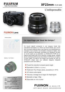 Fujifilm XF 23mm F2.0 R WR Noir Objectif Owner's Manual