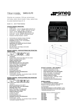 Smeg TR4110IBL Piano de cuisson induction Product fiche