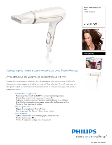 Product information | Philips HP8232/00 Sèche cheveux Product fiche | Fixfr