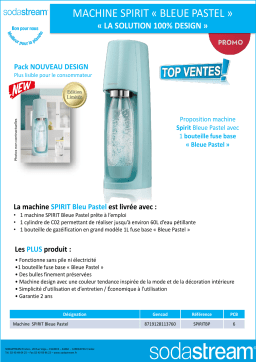 Sodastream SPIRIT BLEUE PASTEL Machine à soda Product fiche