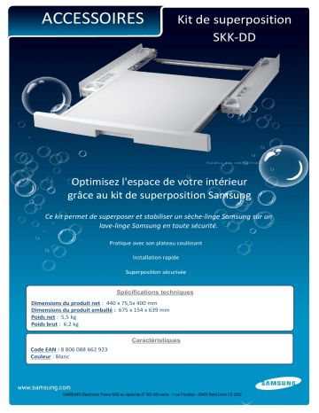 Product information | Samsung SKK-DD Blanc Kit de superposition Product fiche | Fixfr