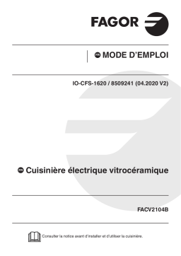 Fagor FACV2104B Cuisinière vitrocéramique Owner's Manual