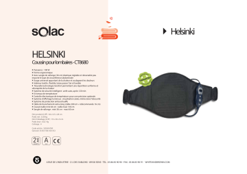Product information | Solac pour le dos Helsinki Ceinture lombaire chauffante Product fiche | Fixfr