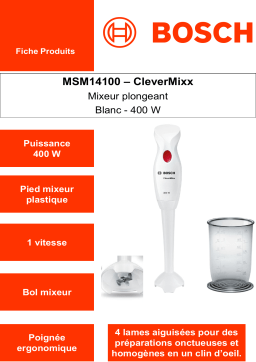 Bosch MSM14100 Mixeur Product fiche