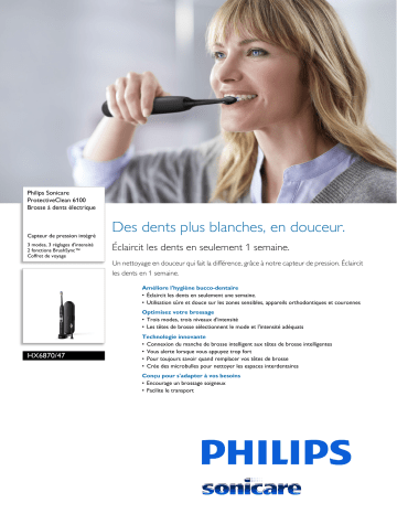 Product information | Philips HX6870/47 Brosse à dents électrique Product fiche | Fixfr