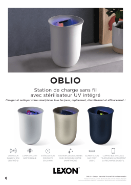 Lexon Oblio avec charge sans fil Stérilisateur UV Product fiche