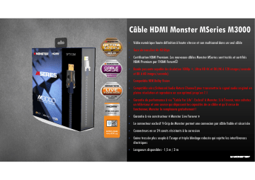 Product information | Monstercable M3000 UHD 8K DOLBY VISION HDR 48GBPS 3M Câble HDMI Product fiche | Fixfr