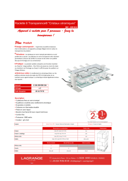 Lagrange 8p Transparence Cristaux céramique 9815 Raclette Product fiche