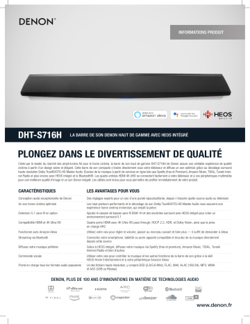 Product information | Denon DHT-S716H - Noir Barre de son Product fiche | Fixfr