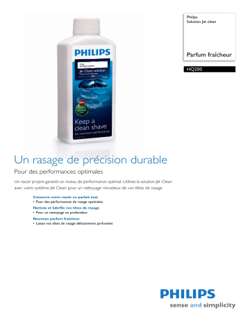 Product information | Philips nettoyage HQ200 300 ml Lotion de nettoyage Product fiche | Fixfr