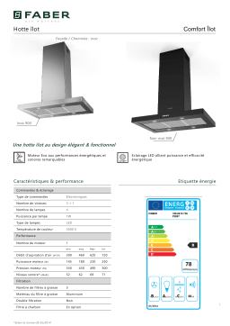 Faber COMFORT ILOT X A90 Hotte décorative îlot Product fiche