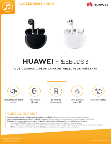 Product information | Huawei FreeBuds 3 Rouge Ecouteurs Product fiche | Fixfr